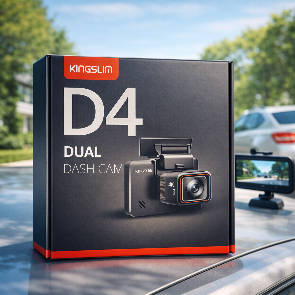 KINGSLIM D4 Dual Dash Cam with Built