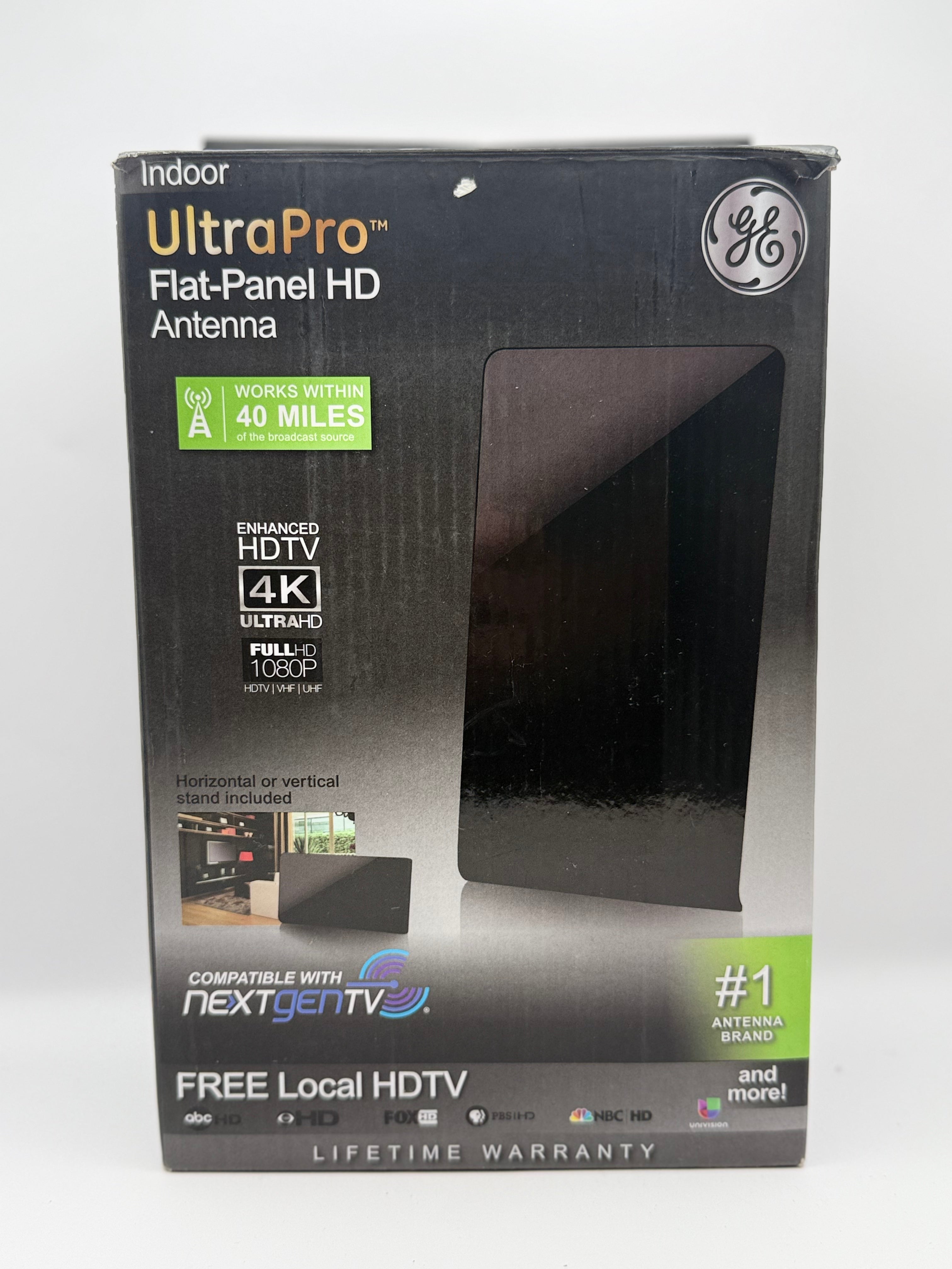 GE Flat Panel Indoor HD Digital TV Antenna, Long Range Smart