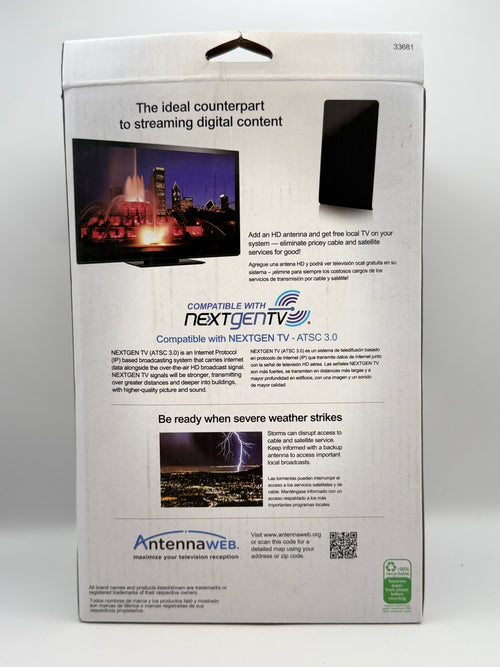 GE Flat Panel Indoor HD Digital TV Antenna, Long Range Smart