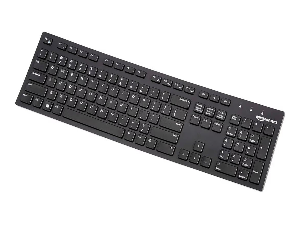 Amazon Basics Wired QWERTY Keyboard, Full-Sized, Black