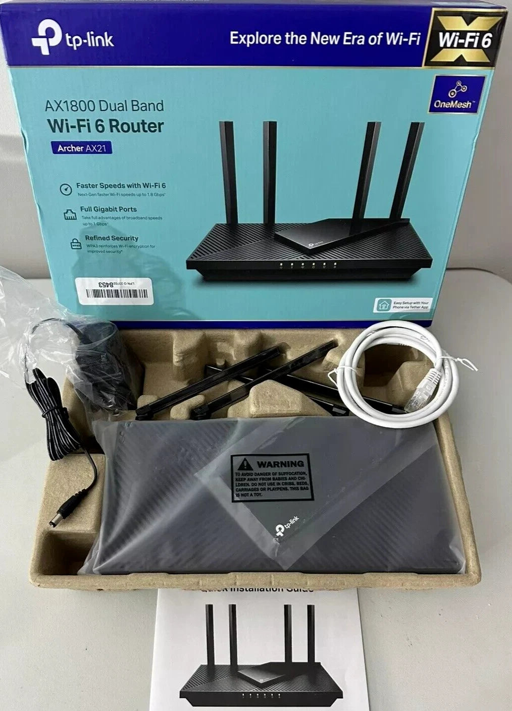 TP-Link AX1800 WiFi 6 Router V4 (Archer AX21) Dual Band
