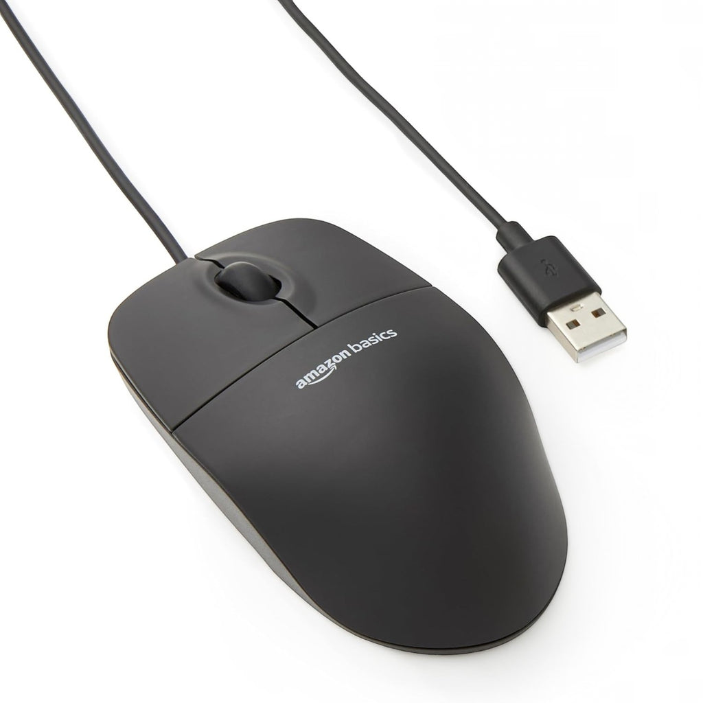 Amazon Basics 3-Button USB Wired Mouse