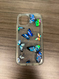 Clear phone case with colorful butterfly design