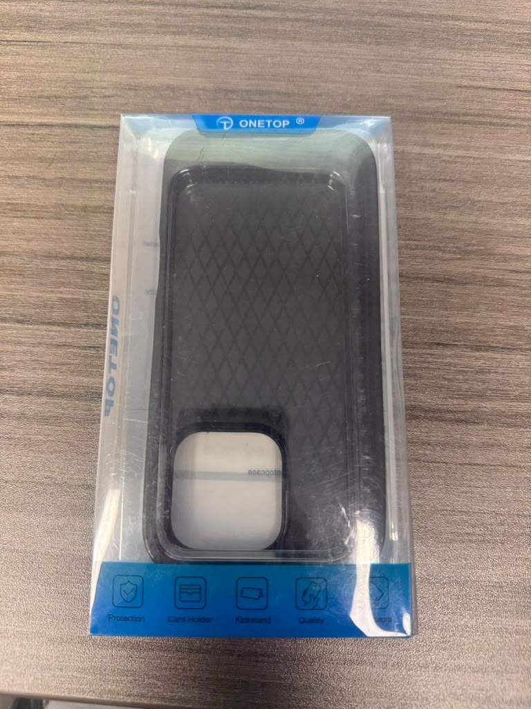OneTop black phone case in retail package