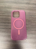Pink glitter MagSafe-compatible phone case