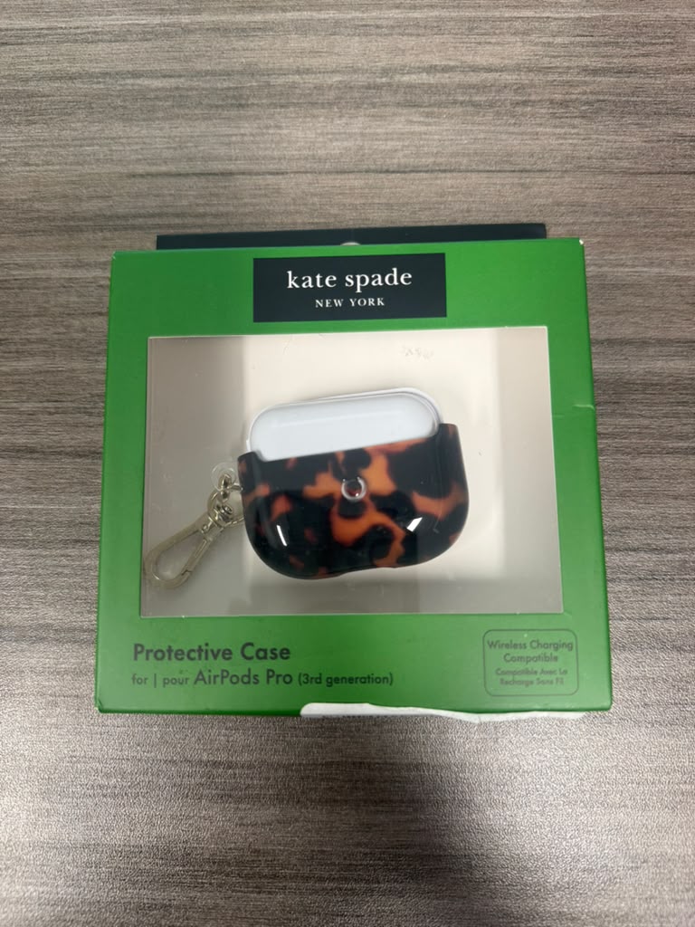 Kate Spade New York tortoiseshell AirPods protective case package