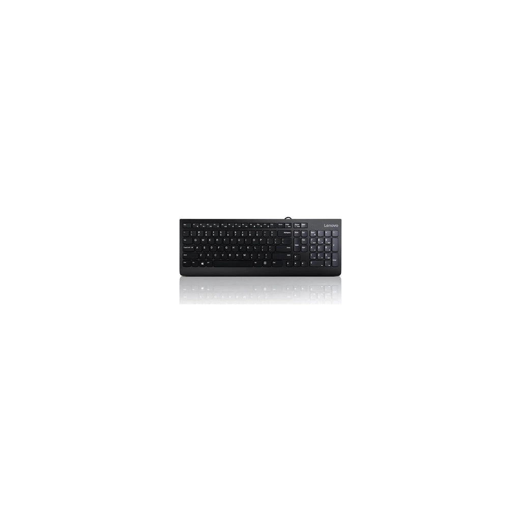 Lenovo 300 USB Keyboard, Wired, Adjustable Tilt, Ergonomic, Windows 7/8/10, GX30M39655, Black