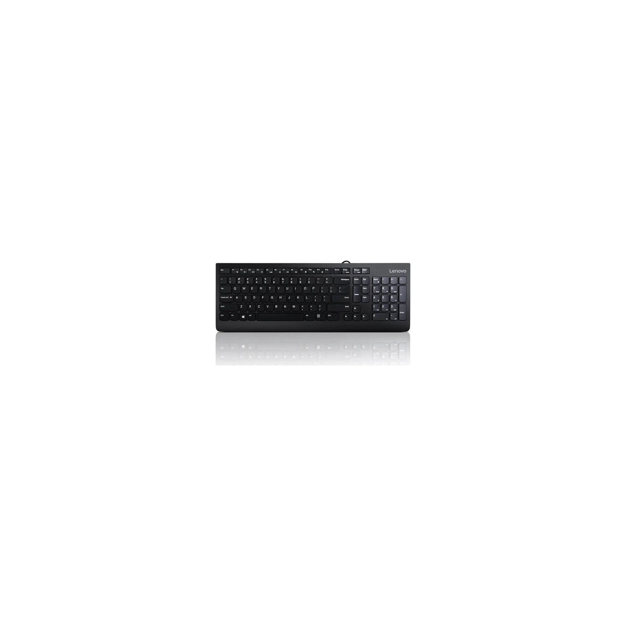 Lenovo 300 USB Keyboard, Wired, Adjustable Tilt, Ergonomic, Windows 7/8/10, GX30M39655, Black