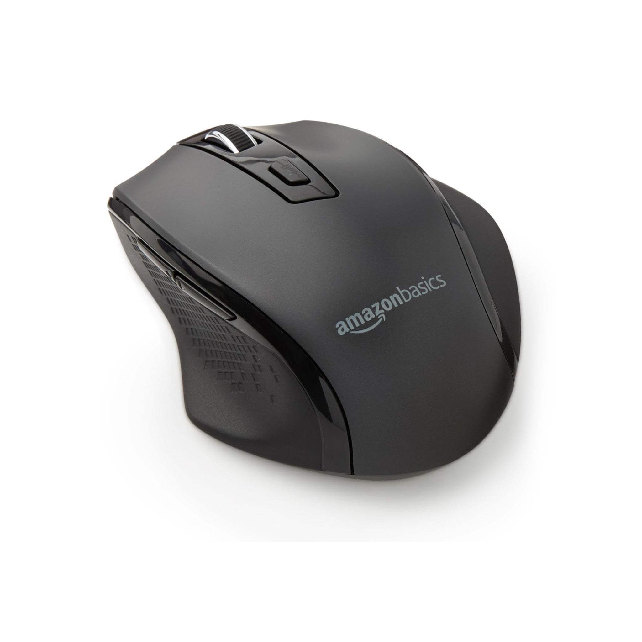 Amazon Basics Computer Mouse Wireless, Ergonomic, 2.4 GHz Optical, DPI Adjustable, Compatible With PC, Mac, Laptop, Black