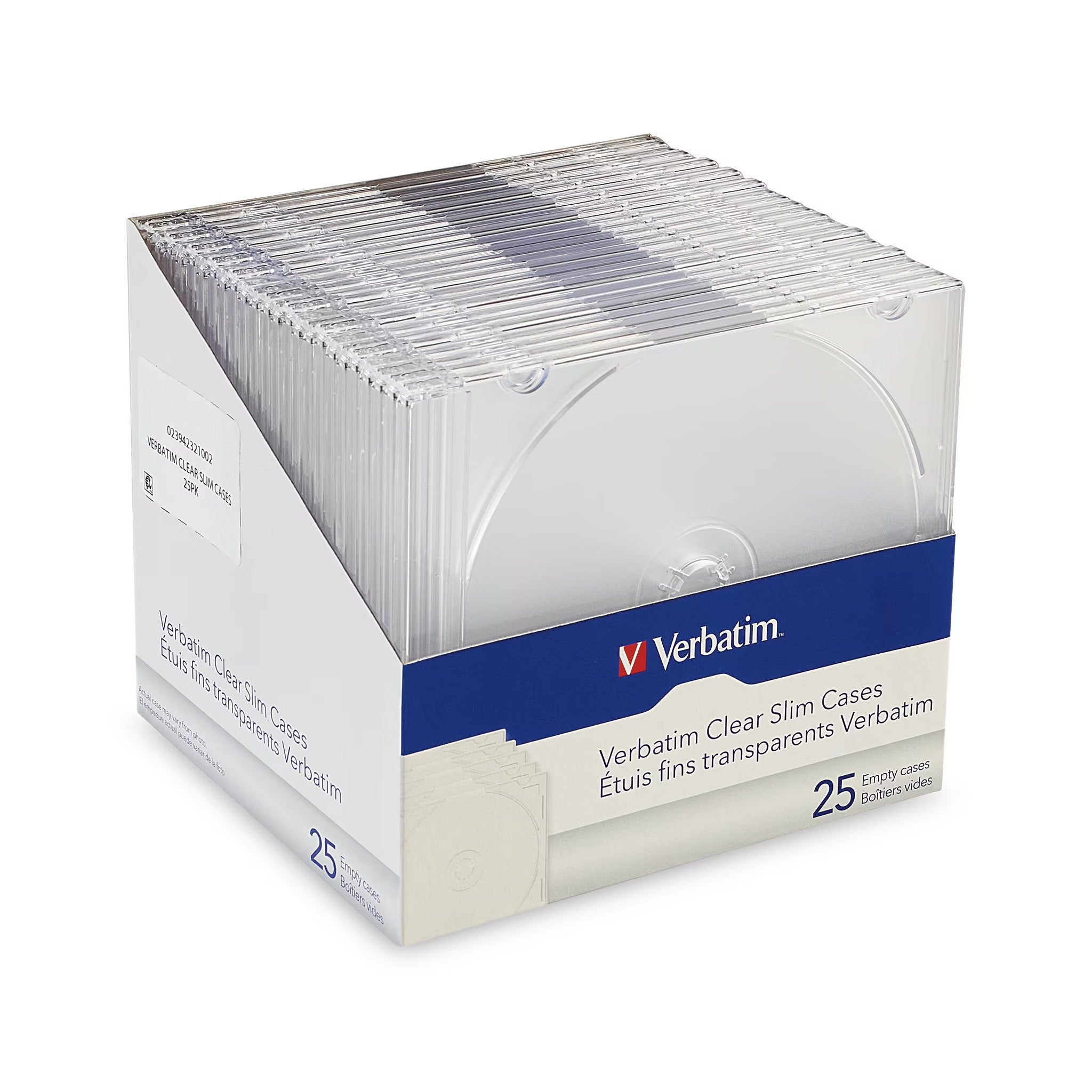 Verbatim CD DVD Blu-Ray Clear Slim Jewel Cases, 5.2 mm – 25 Pack - alternate view 2