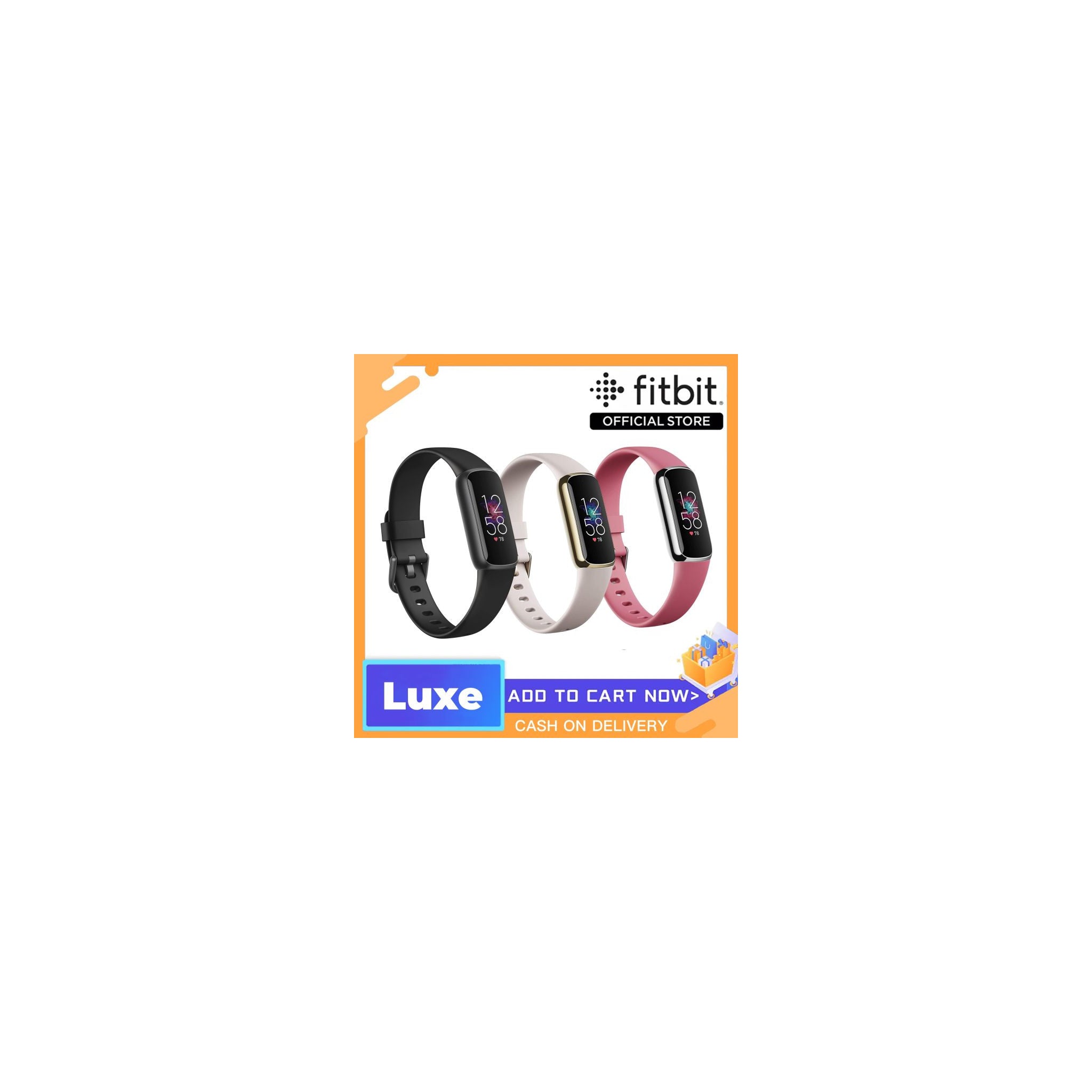 Fitbit Luxe-Fitness and Wellness-Tracker with Stress Management, Sleep-Tracking and 24/7 Heart Rate, One Size S L Bands Included, Lunar W... - alternate view 2