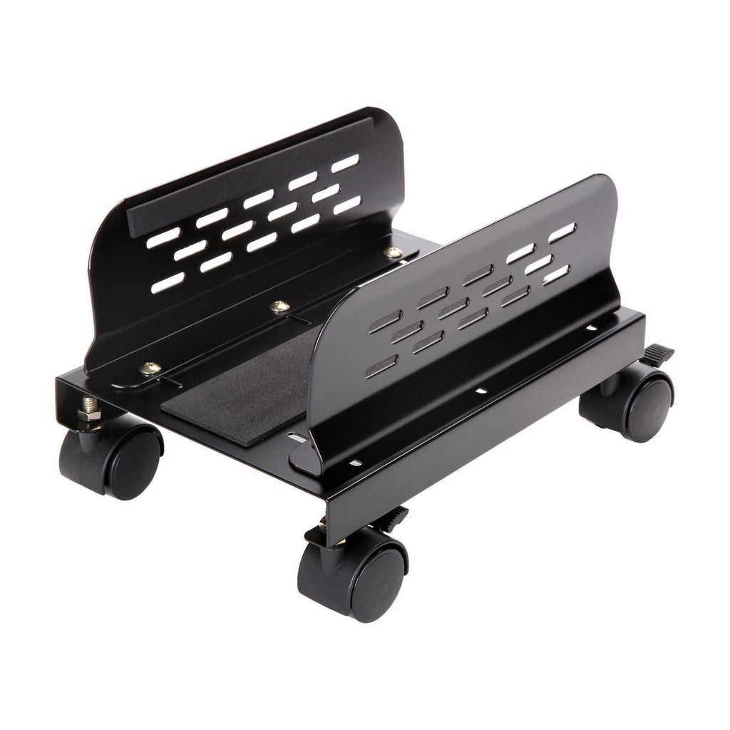 Slim Computer PC or UPS Metal Floor Stand with Adjustable Width and Locking Caster Wheels - image 1