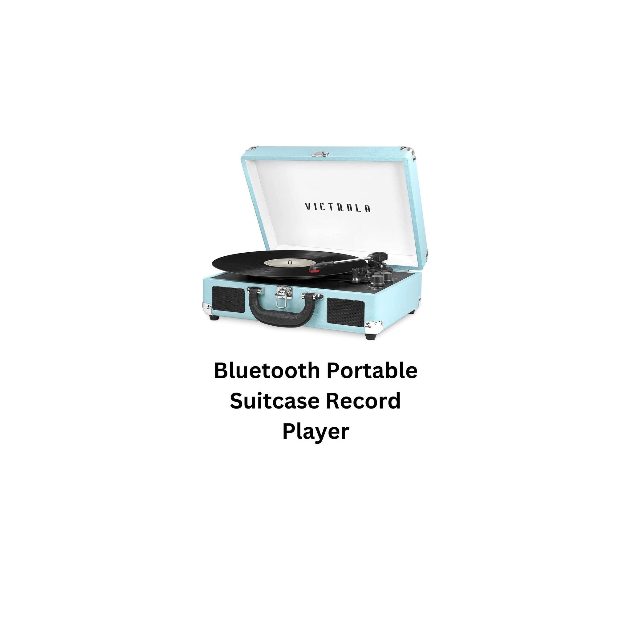 Victrola Journey Bluetooth Portable Suitcase Record Player – with Built-in Speakers, 3 Speed Vinyl Record Player, RCA Out, Headphone Jack (Turquoise) - image 1