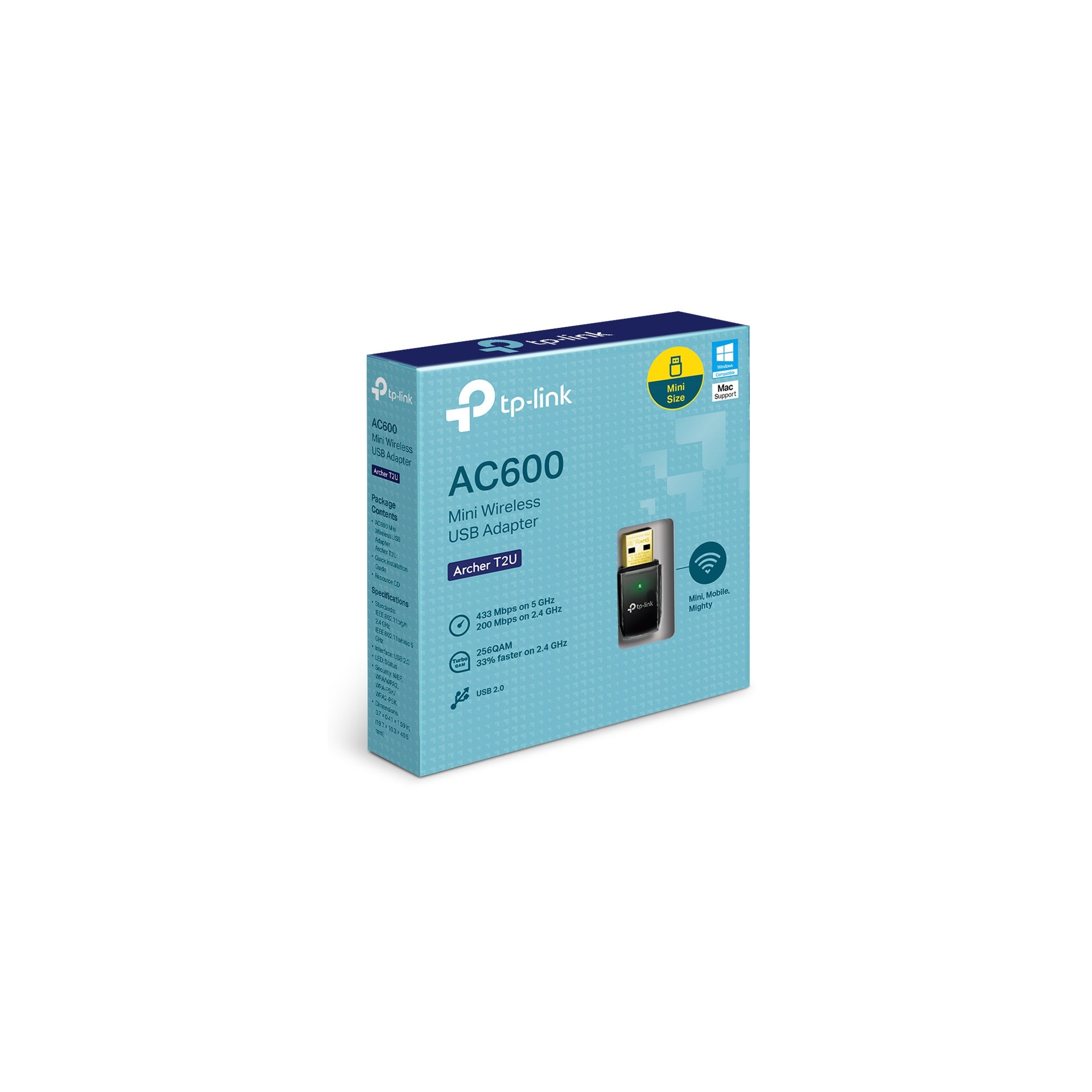 TP-Link Nano AC600 USB Wifi Adapter(Archer T2U Nano)- 2.4G/5G Dual Band Wireless Network Transceiver for PC Desktop, Travel Size, Supports Windows (11,10, 8.1, 8, 7, XP / Mac OS X 10.9-10.14) - image 1