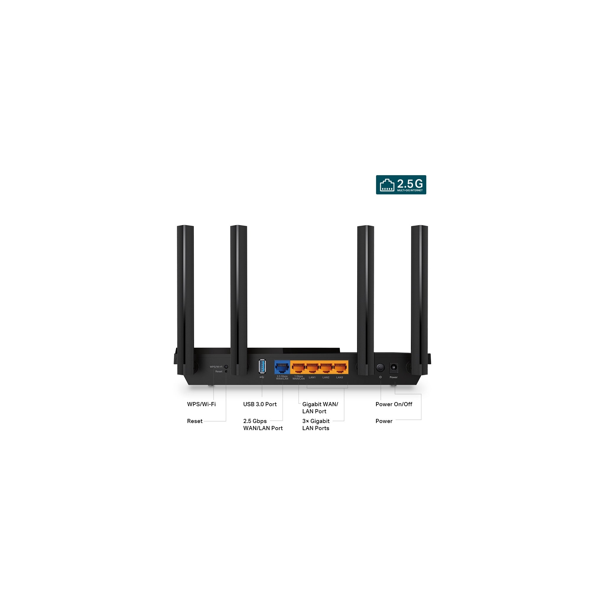 TP-Link AX3000 WiFi 6 Router (Archer AX55 Pro) - Multi Gigabit Wireless Internet, 2 x 2.5 Gbps Ports, Dual Band, VPN Router, OFDMA, MU-MIMO, USB 3.0 Port, WPA3, Compatible with Alexa - image 2