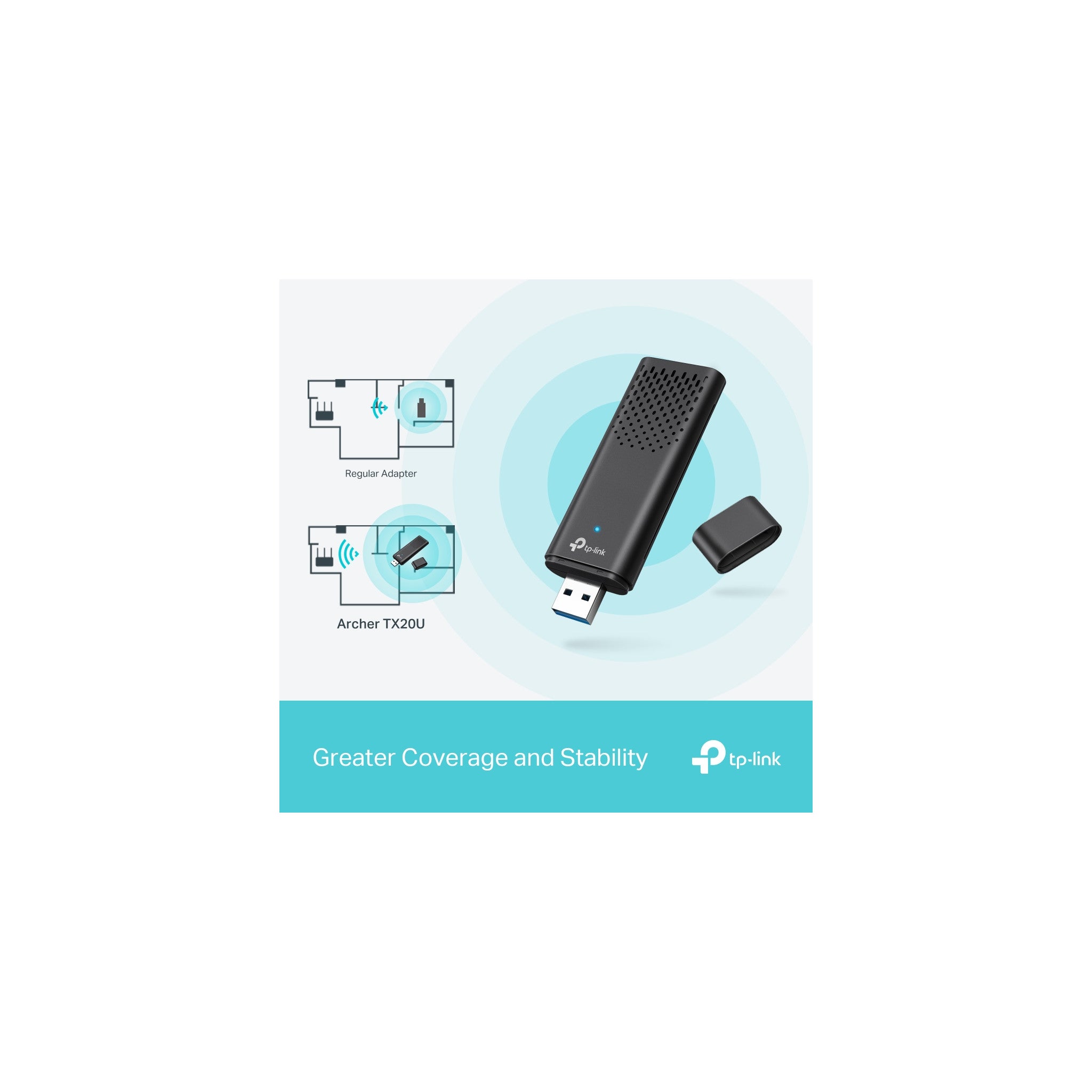 TP-Link WiFi 6 USB Adapter for Desktop PC - (Archer TX20U Plus) AX1800 Wireless Network Adapter with 2.4GHz, 5GHz, High Gain Dual Band 5dBi Antenna, WPA3, Supports Windows 11/10 - image 2