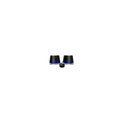 Amazon Basics Bluetooth and USB Computer Speakers with Blue Lighting, Large, Black - image 2