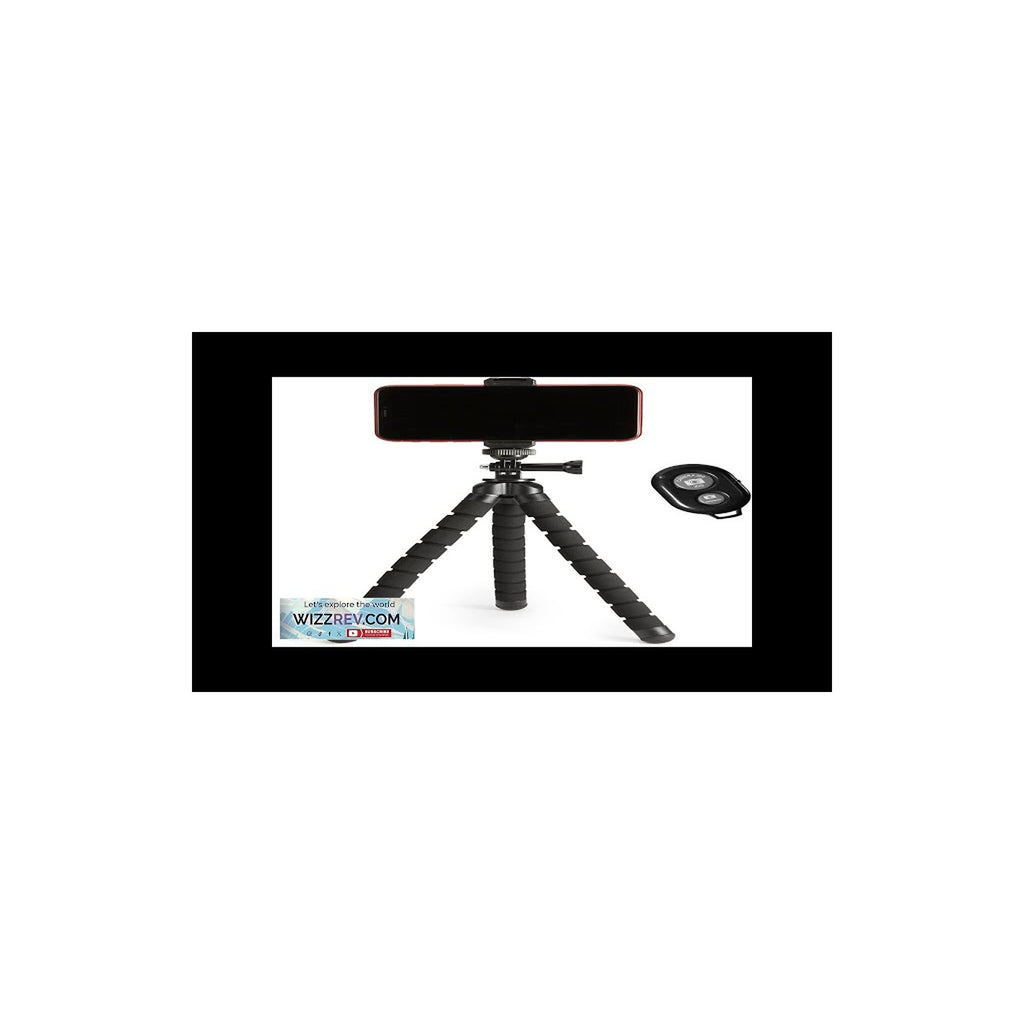 Amazon Basics Portable and Flexible Tripod with Wireless Remote and Smartphone Clamp, 10-inch long, Black - image 2