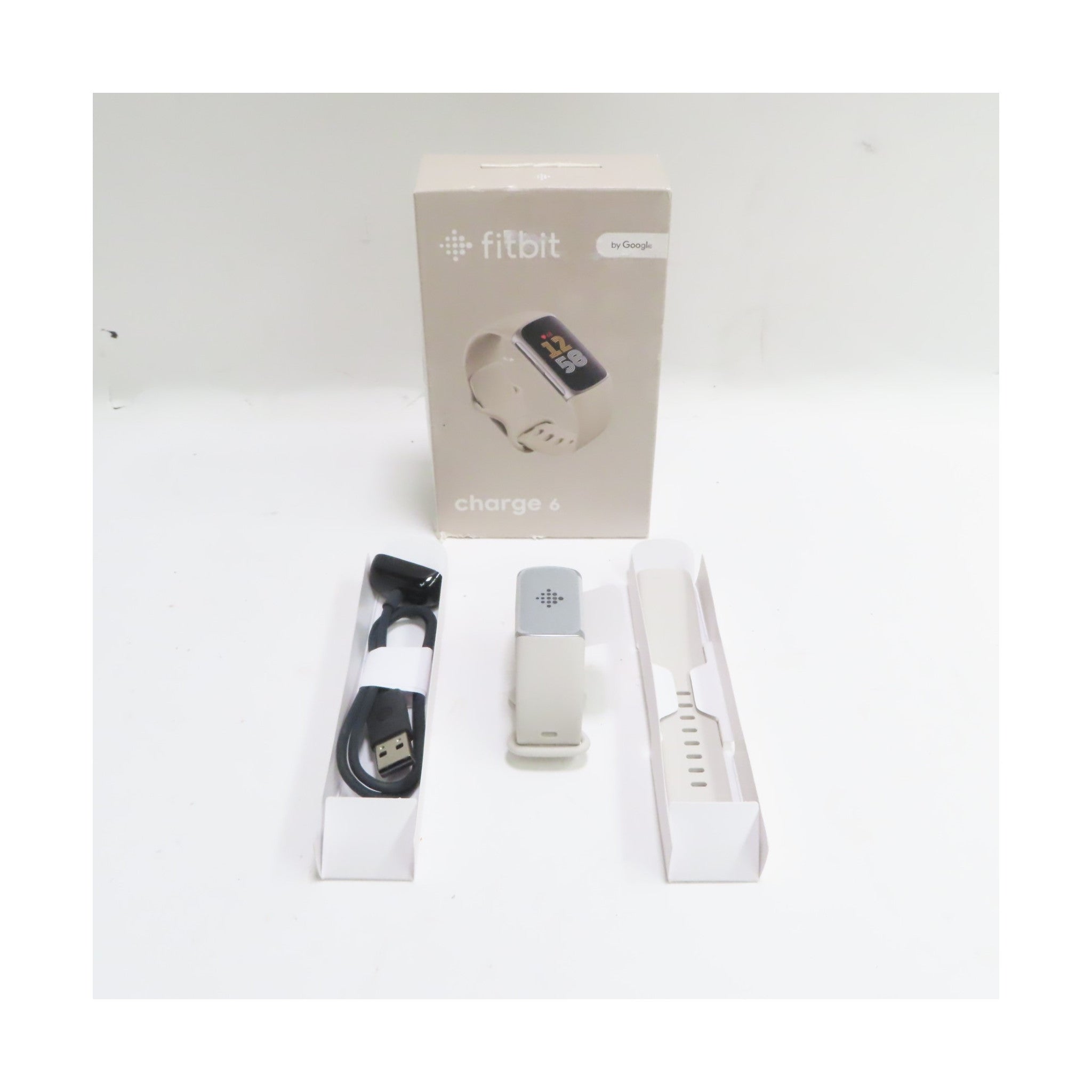 Fitbit Charge 6 Fitness Tracker with Google apps, Heart Rate on Exercise Equipment, 6-Months Premium Membership Included, GPS, Health Tools and More, Porcelain/Silver, One Size (S & L Bands Included) - image 2
