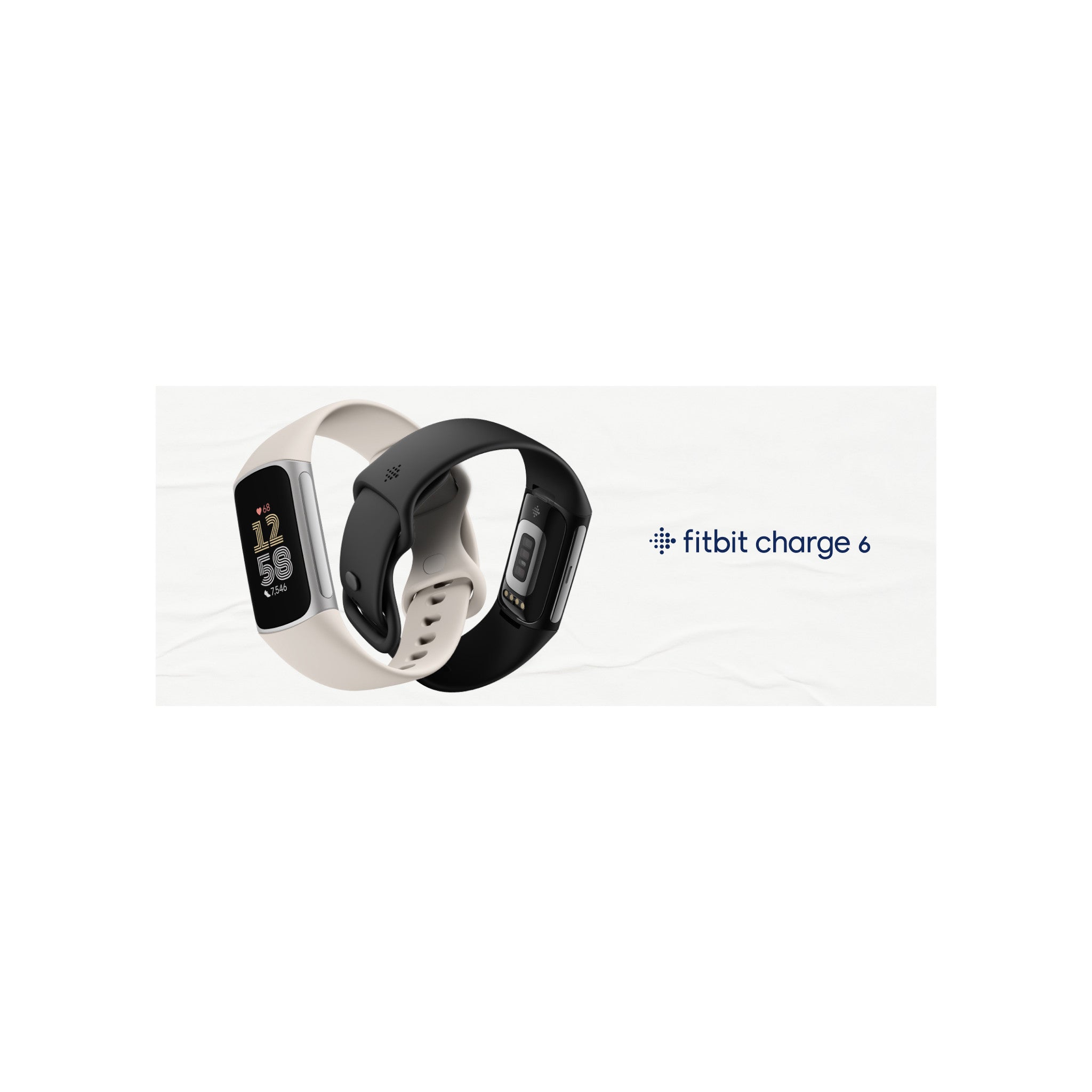 Fitbit Charge 6 Fitness Tracker with Google apps, Heart Rate on Exercise Equipment, 6-Months Premium Membership Included, GPS, Health Tools and More, Porcelain/Silver, One Size (S & L Bands Included) - image 3