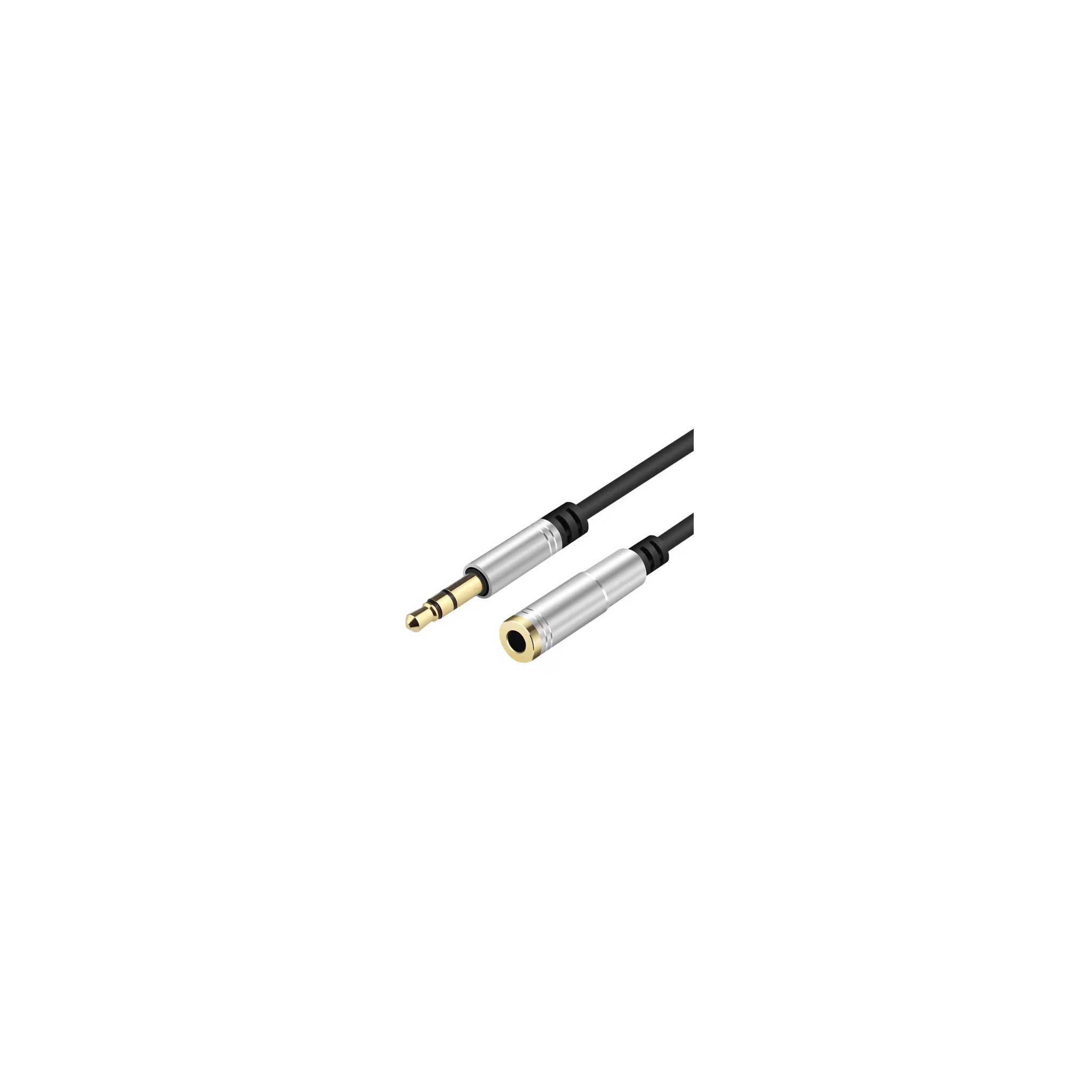 Amazon Basics 3.5mm Aux Jack Audio Extension Cable, Male to Female, Adapter for Headphone or Smartphone, 6 Foot, Black - image 1