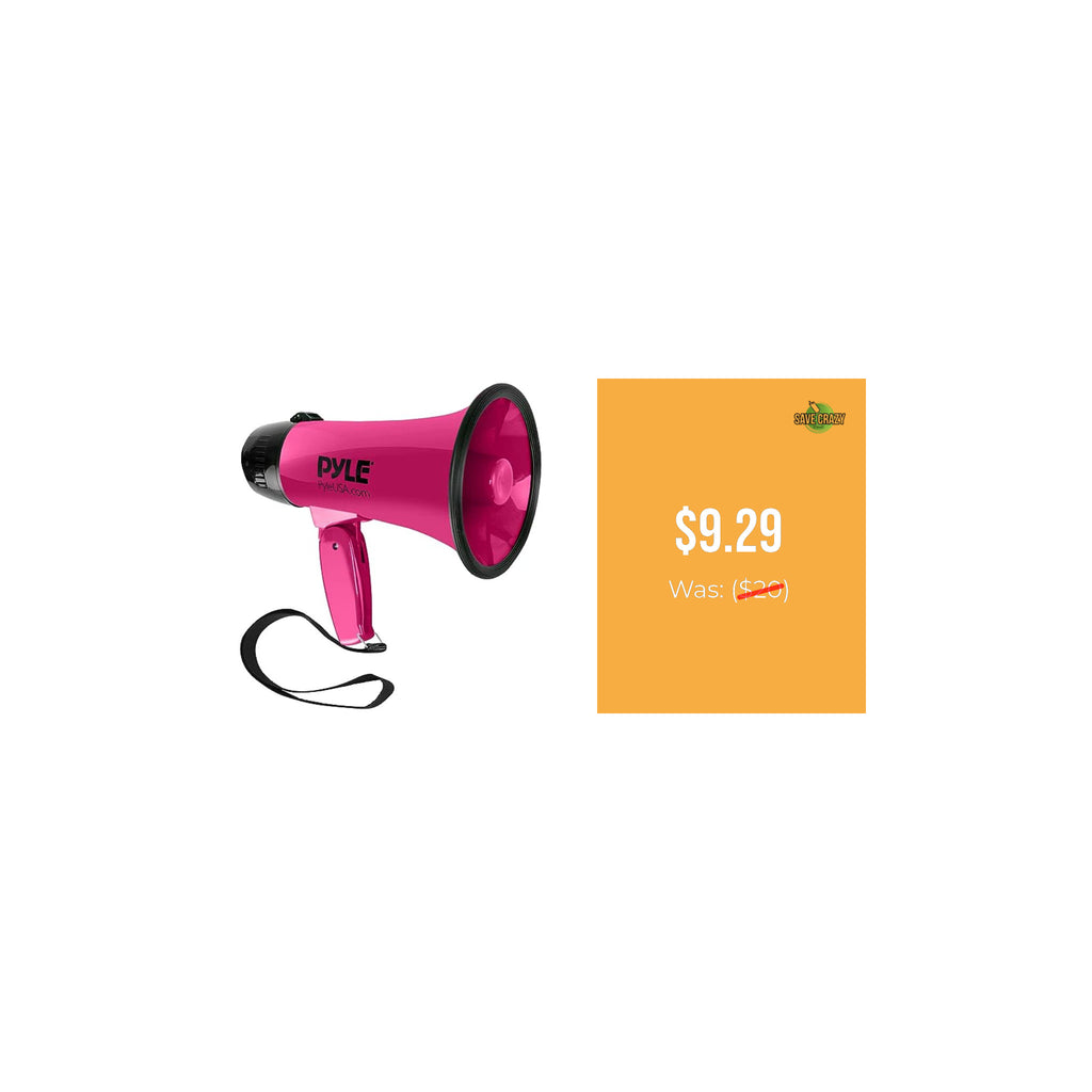 PYLE-PRO Portable Megaphone Speaker Siren Bullhorn - Compact and Battery Operated with 20 Watt Power, Microphone, 2 Modes, PA Sound and Foldable Handle for Cheerleading and Police Use PMP24PK (Silver) - image 2