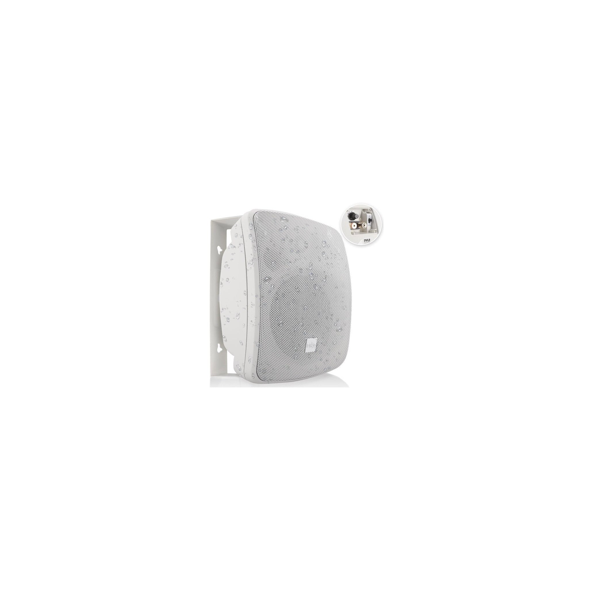 Pyle Outdoor Waterproof Patio Speaker - 3.5" 2-Way Weatherproof Wall/Ceiling Mounted Dual Speaker w/Heavy Duty Grill, w/Transformer Adjuster, Universal Mount, in/Outdoor Use PDWR445TW (White) - image 1