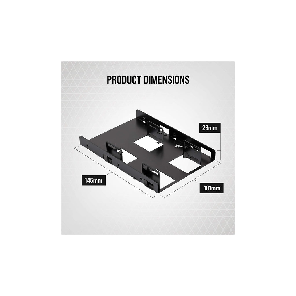 Corsair Dual SSD Mounting Bracket (3.5" Internal Drive Bay to 2.5", Easy Installation) Black - image 1