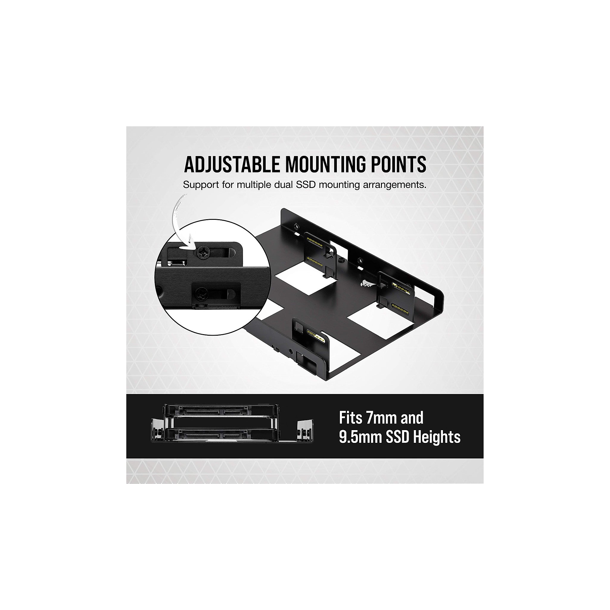 Corsair Dual SSD Mounting Bracket (3.5" Internal Drive Bay to 2.5", Easy Installation) Black - image 2