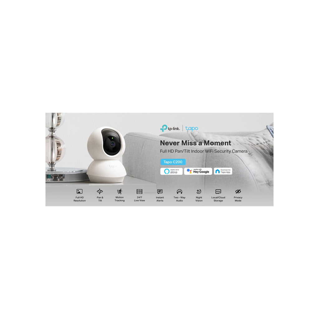 TP-Link Tapo Pan/Tilt Security Camera for Baby Monitor, Pet Camera w/Motion Detection, 1080P, 2-Way Audio, Night Vision, Cloud & SD Card Storage, Works with Alexa & Google Home (Tapo C200) - image 1