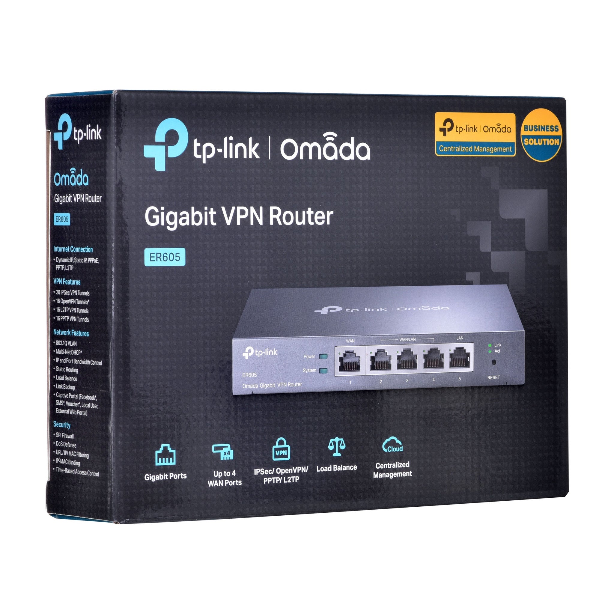 TP-Link ER605 V2 Wired Gigabit VPN Router, Up to 3 WAN Ethernet Ports + 1 USB WAN, SPI Firewall SMB Router, Omada SDN Integrated, Load Balance, Lightning Protection - image 3