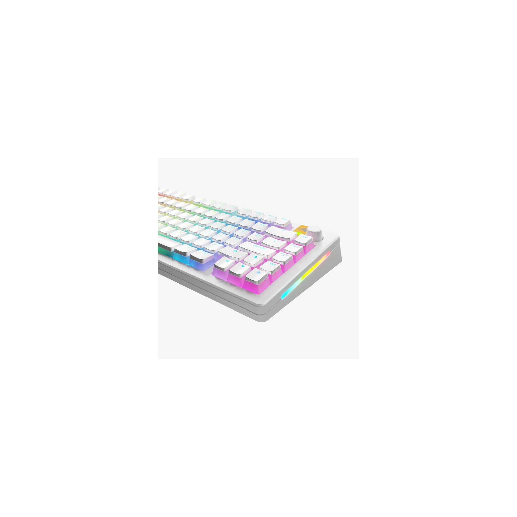 Glorious Aura V1 (White) Pudding Keycaps - Double Shot PBT Translucent for Mechanical Keyboards, 104 Key Set, TKL, Compact Compatible, English (US) Layout (Aura (White)) - image 1