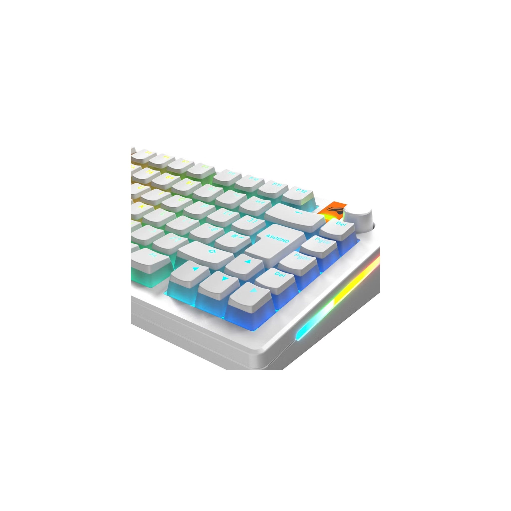 Glorious Aura V1 (White) Pudding Keycaps - Double Shot PBT Translucent for Mechanical Keyboards, 104 Key Set, TKL, Compact Compatible, English (US) Layout (Aura (White)) - image 2