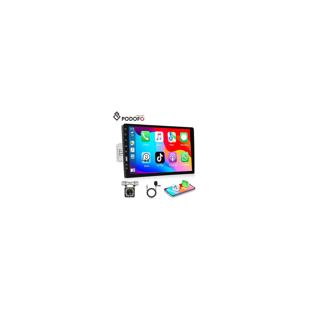 Miroir Drivvplay - Portable Wireless Carplay and Android Auto Display, 5'' Touch Screen, Works with Your Car Stereo, Car Radio, Wireless AirPlay, Mirror Link, Bluetooth 5.0, FM/AUX/MIC/USB - image 1