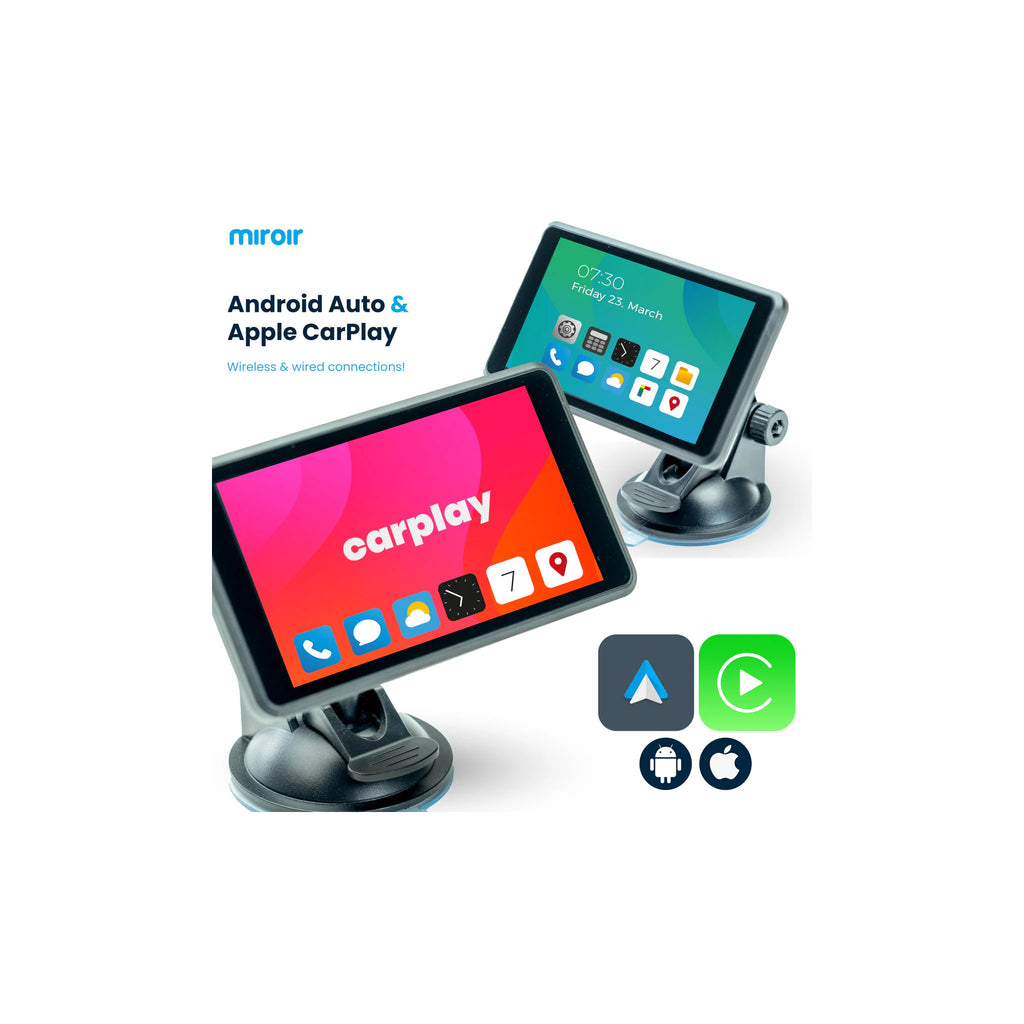Miroir Drivvplay - Portable Wireless Carplay and Android Auto Display, 5'' Touch Screen, Works with Your Car Stereo, Car Radio, Wireless AirPlay, Mirror Link, Bluetooth 5.0, FM/AUX/MIC/USB - image 2