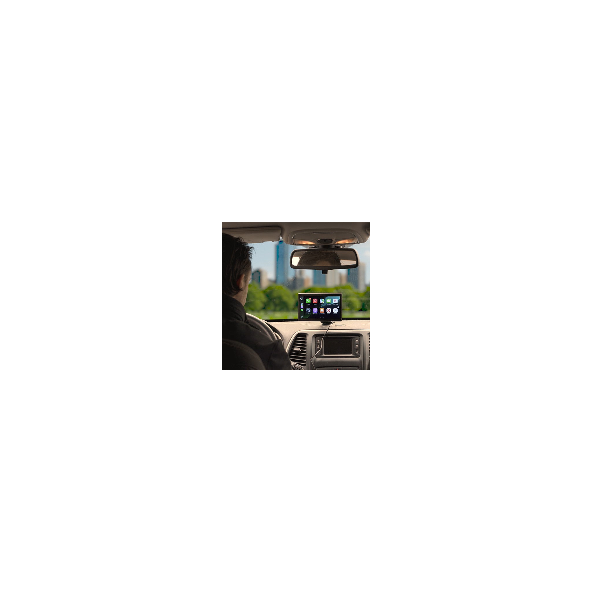 Miroir Drivvplay - Portable Wireless Carplay and Android Auto Display, 5'' Touch Screen, Works with Your Car Stereo, Car Radio, Wireless AirPlay, Mirror Link, Bluetooth 5.0, FM/AUX/MIC/USB - image 3