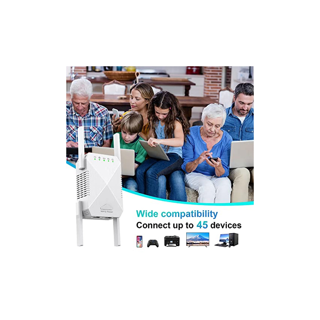 nonser WiFi Extender, 2024 Fastest WiFi Booster 1200Mbps Dual Band (5GHz/2.4GHz) WiFi Extenders Signal Booster for Home, WiFi Repeater with Ethernet Port Covers up to 10000sq. ft and 55 Devices - image 3