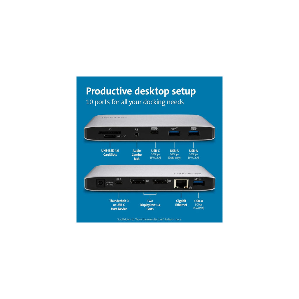 Kensington SD2500T Thunderbolt 3 and USB-C Docking Station for Windows, MacBooks, and Surface; Dual 4K, 60W PD - image 1