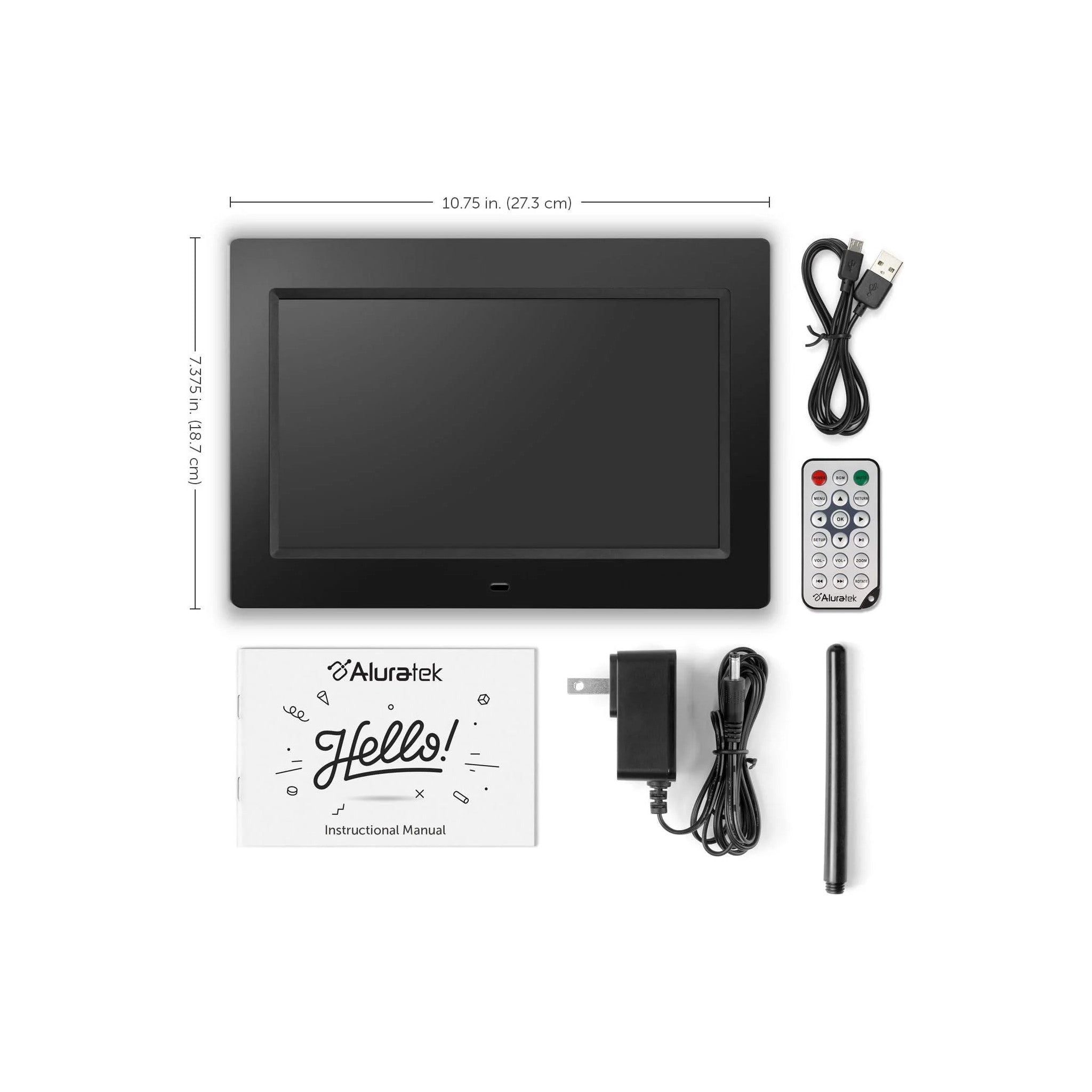 Aluratek 10" LCD Digital Photo Frame w/4GB Built-In Mem & USB SD/SDHC Support (ADMPF310F) Black - image 1