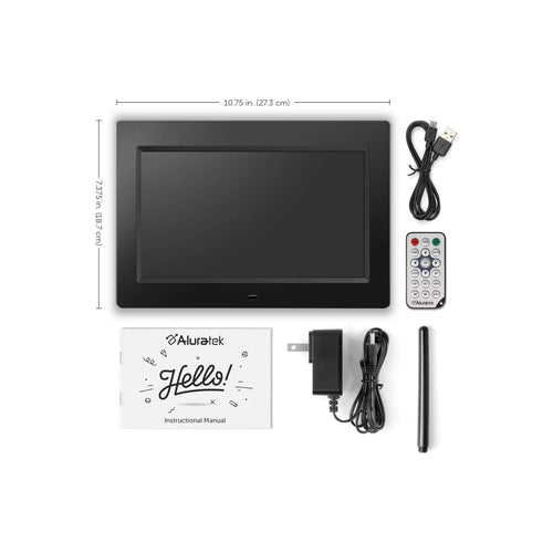Aluratek 10" LCD Digital Photo Frame w/4GB Built-In Mem & USB SD/SDHC Support (ADMPF310F) Black - image 1