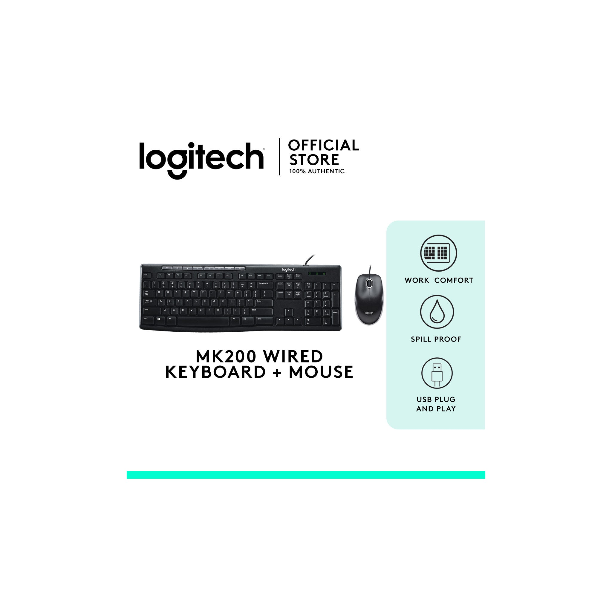 Logitech Media Combo MK200 Full-Size Keyboard and High-Definition Optical Mouse - image 1