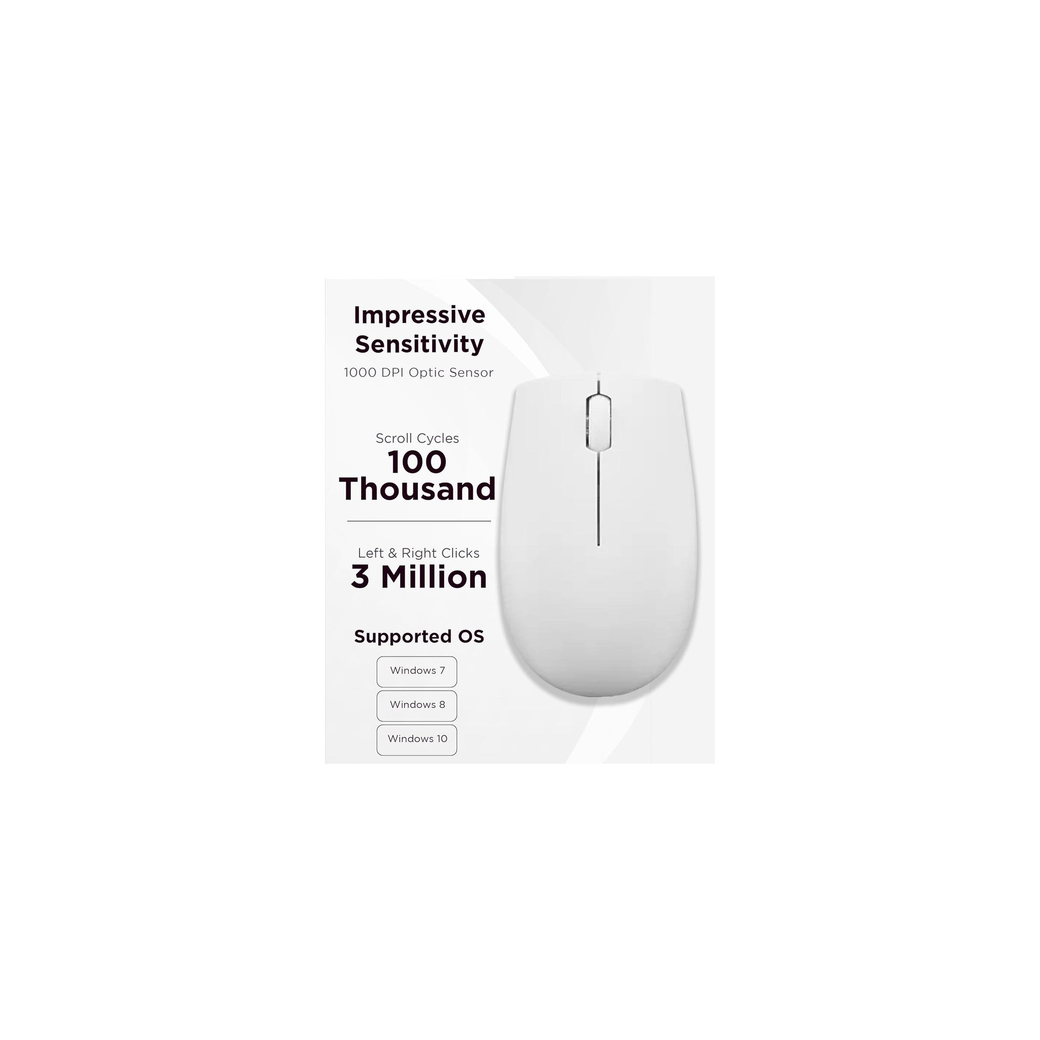 Lenovo 300 Wireless Mouse – Computer Mouse for PC, Laptop with Windows – Ambidextrous Design – 2.4 GHz Nano USB Receiver – 12 Month Battery Life - image 3
