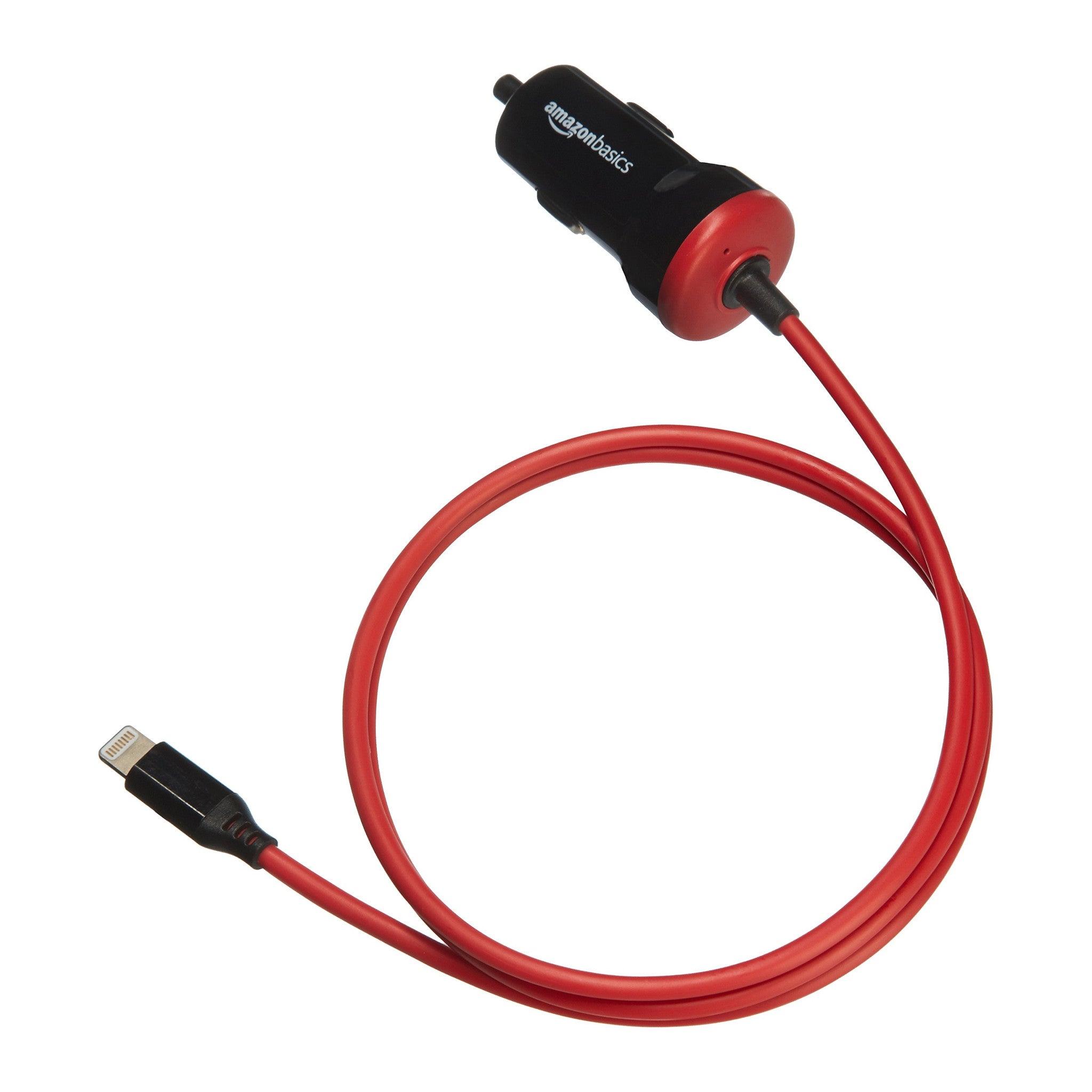 amazon basic car charger with Lightning cable 1.5 ft - image 1