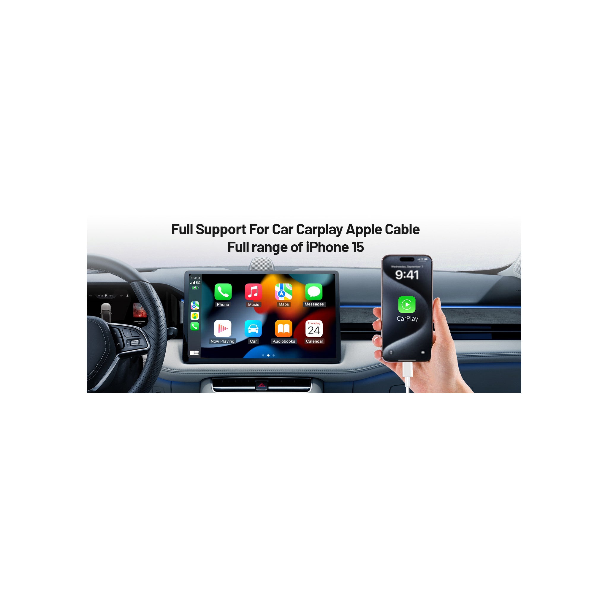 Amazon basic car carplay for iphone type C 3FT - image 2