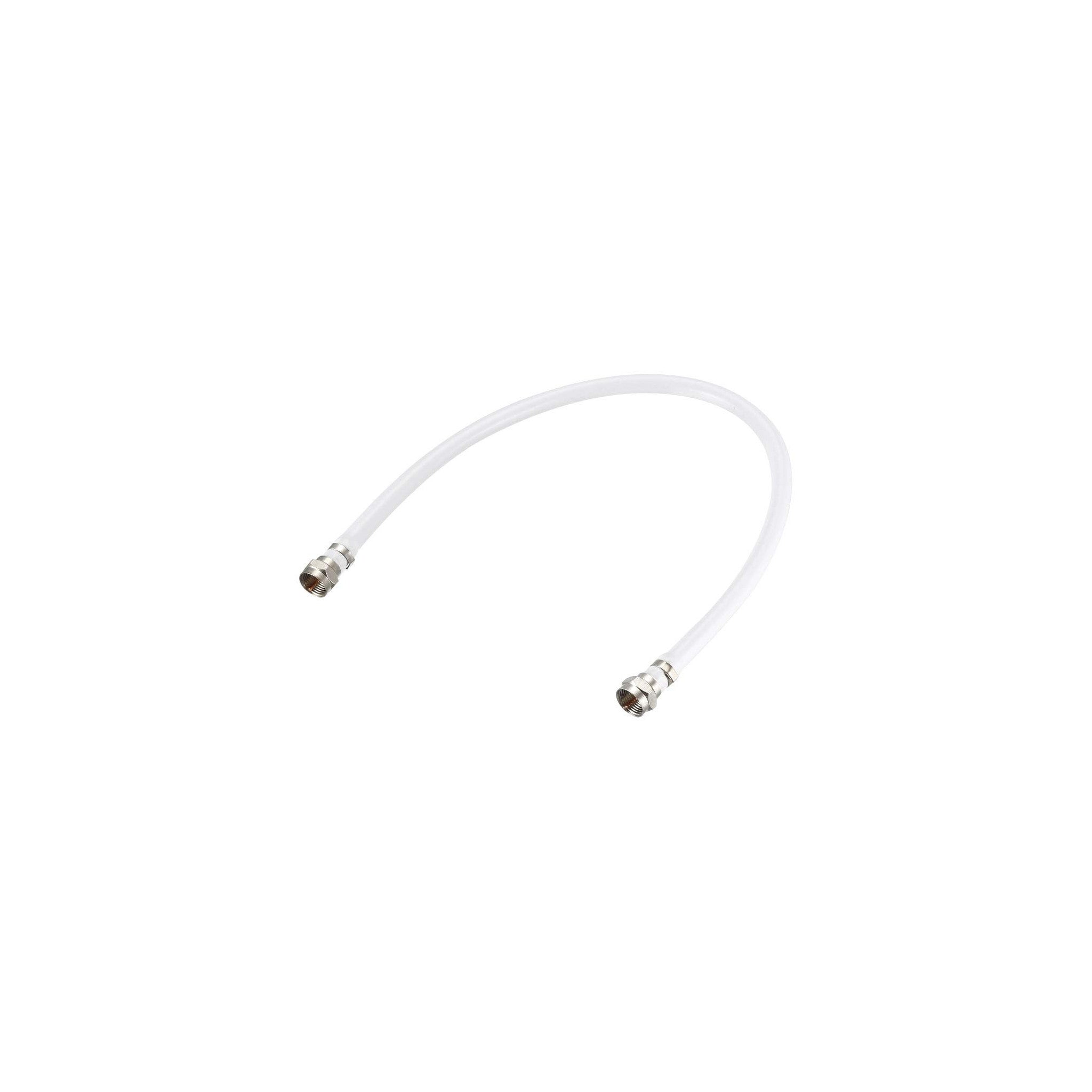 White coaxial cable with F-type male connectors - image 1