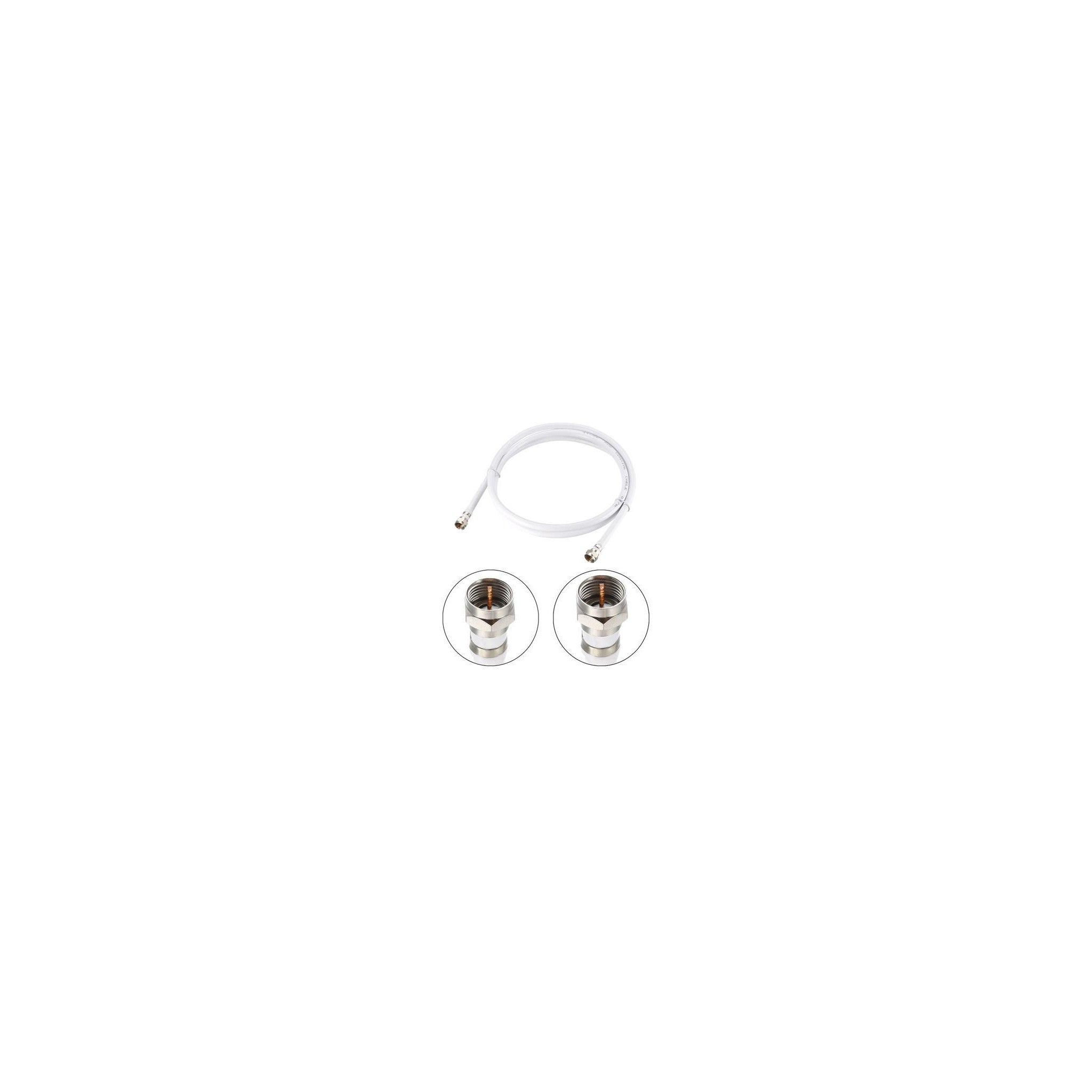 White coaxial cable with F-type male connectors - image 2