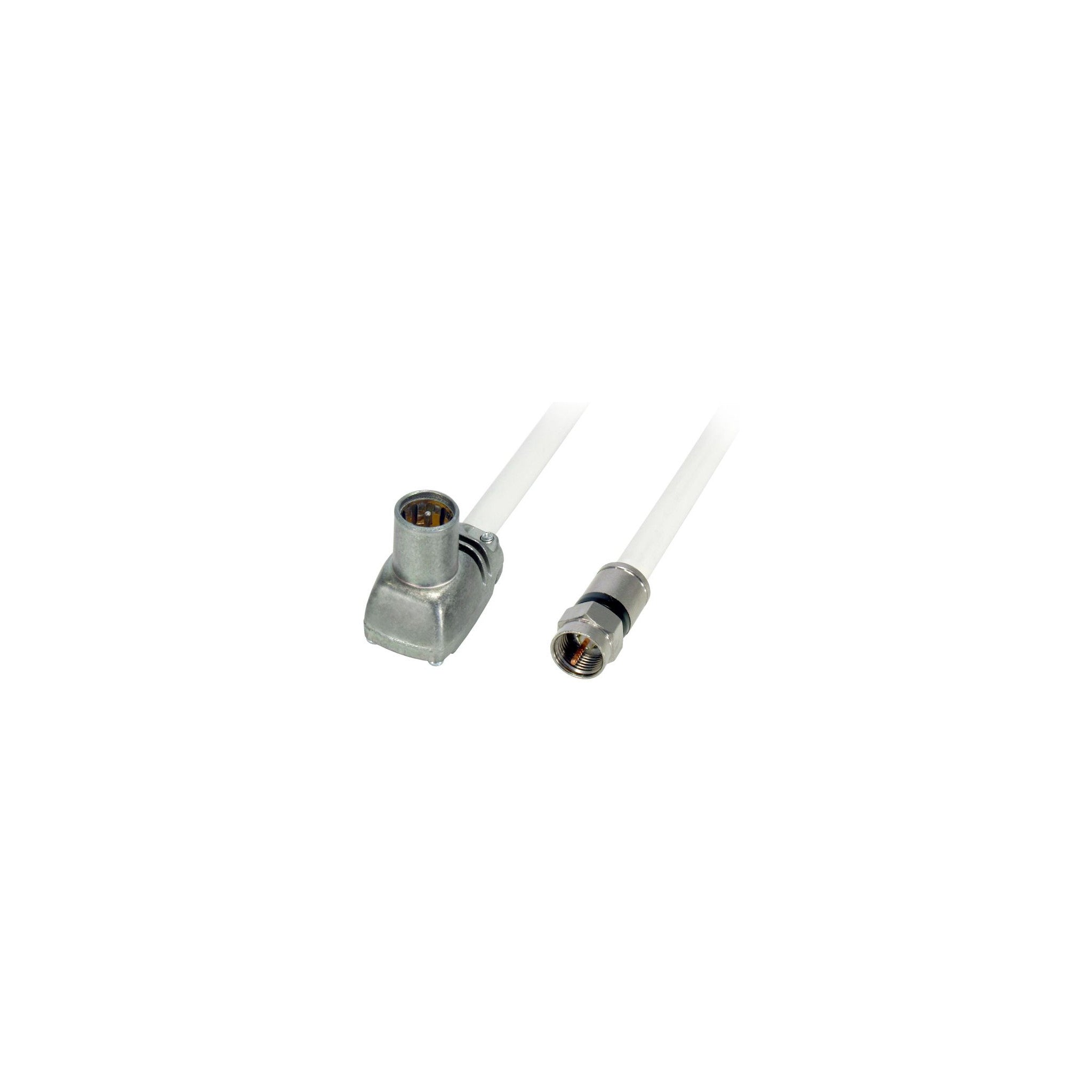 White coaxial cable with F-type male connectors - image 3