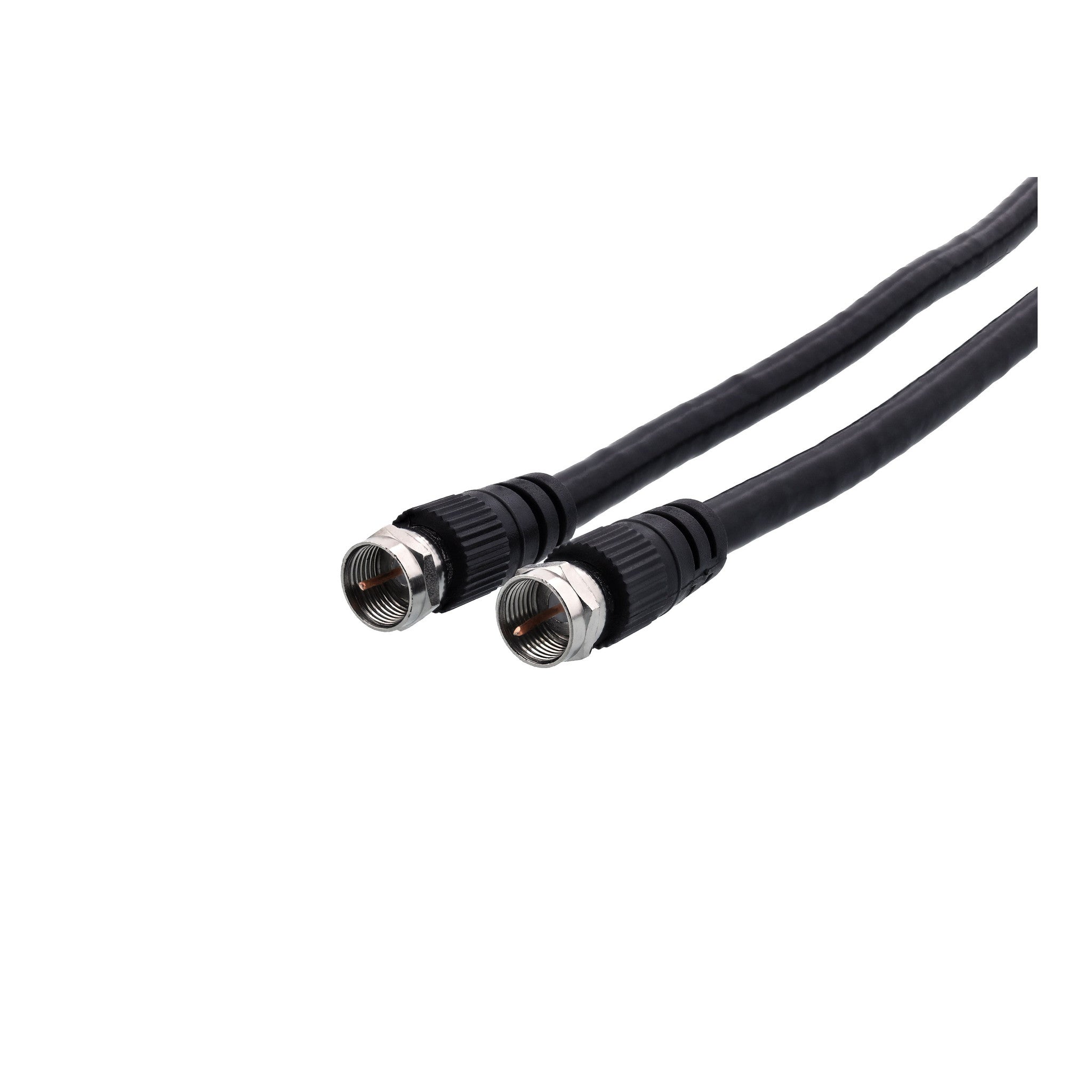Black coaxial cable with F-type male connectors - image 1