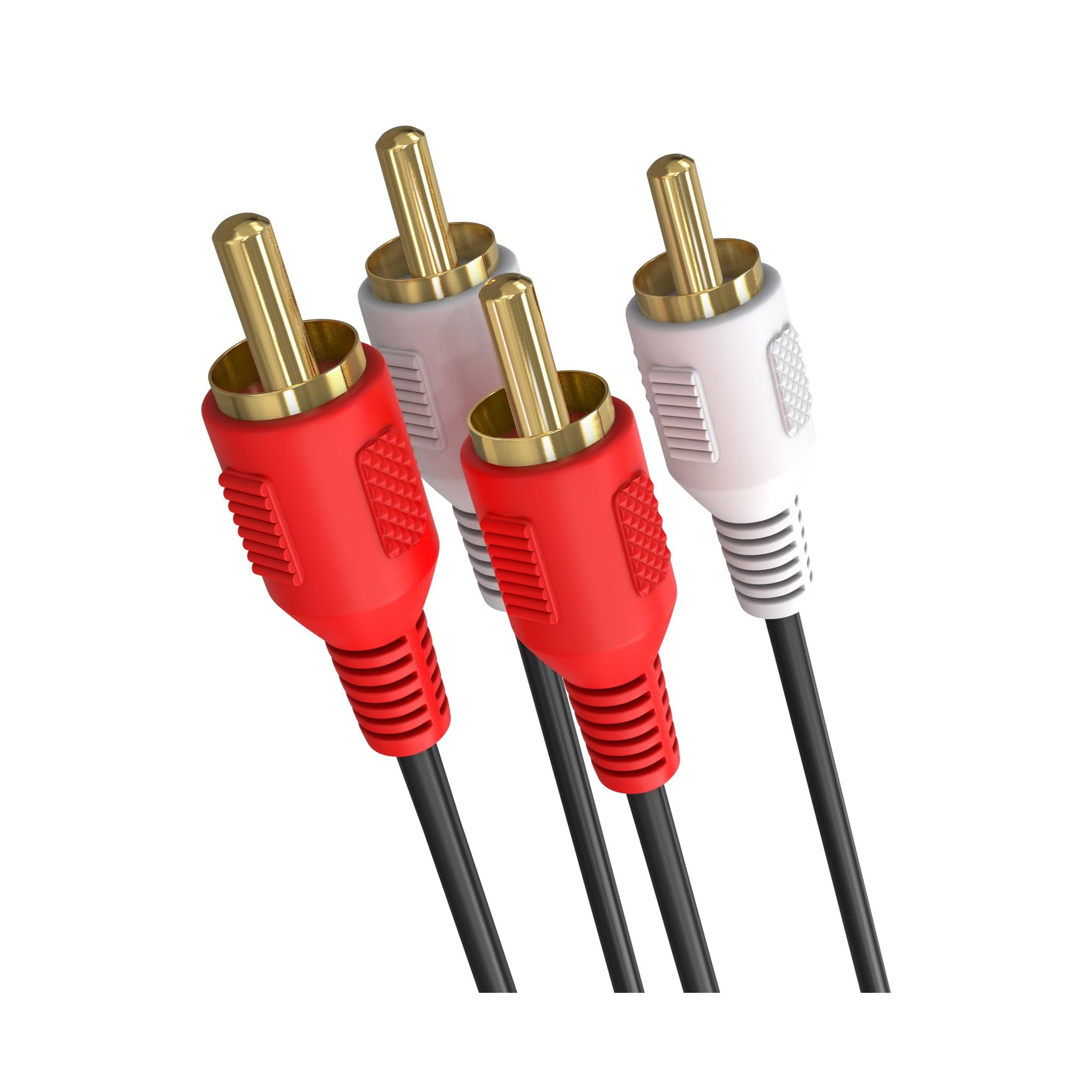 Stereo RCA audio cable, dual RCA male to dual RCA male, red and white - image 1