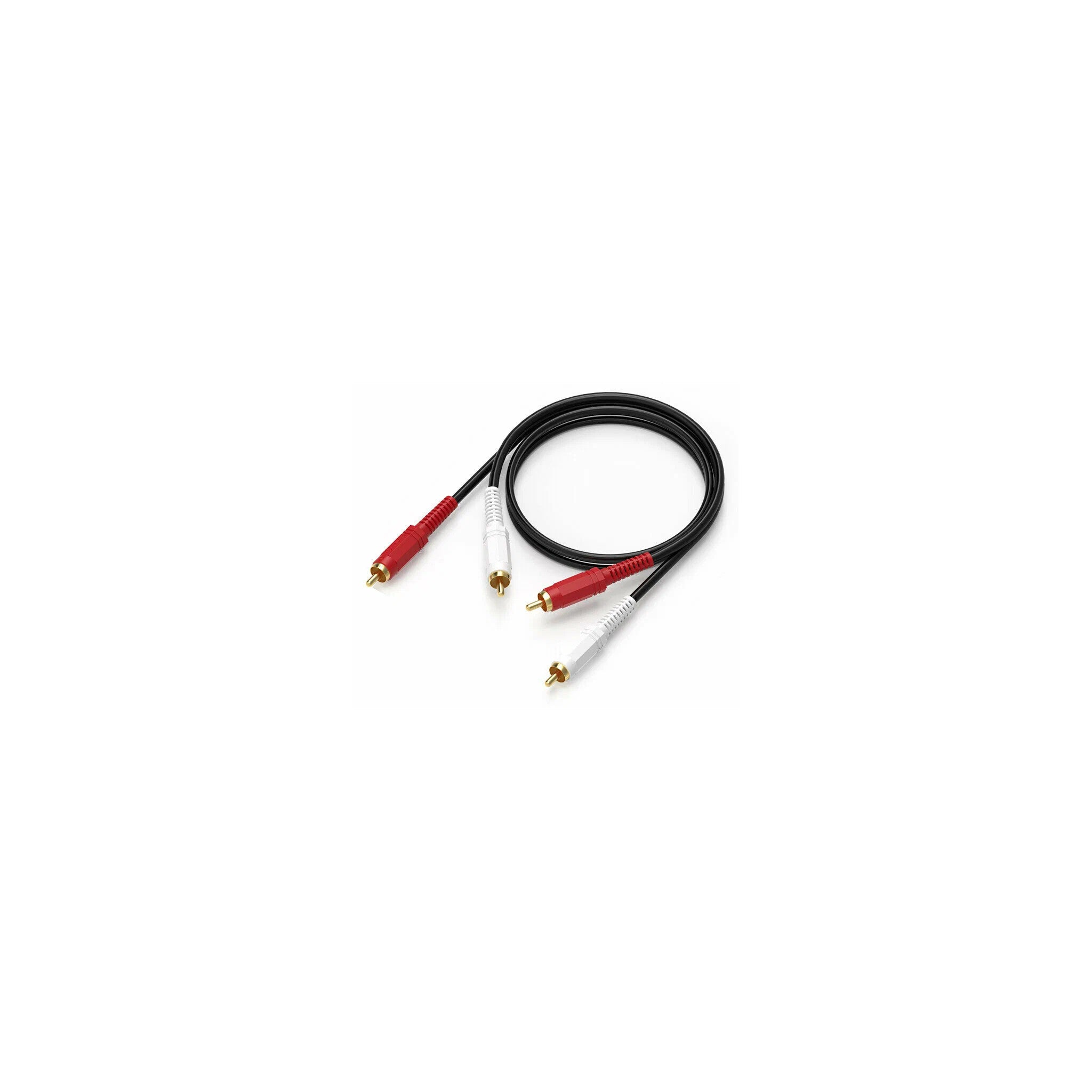 Stereo RCA audio cable, dual RCA male to dual RCA male, red and white - image 2